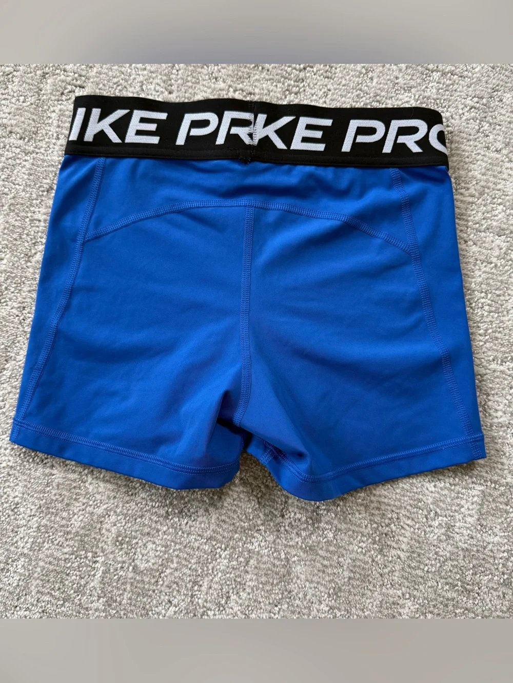 Nike Pro Dri-Fit Royal Blue Compression Shorts with Black Waistband